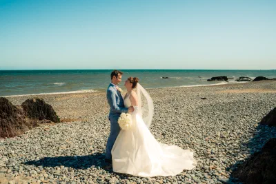 Wedding couple in natural surroundings at a Wicklow wedding