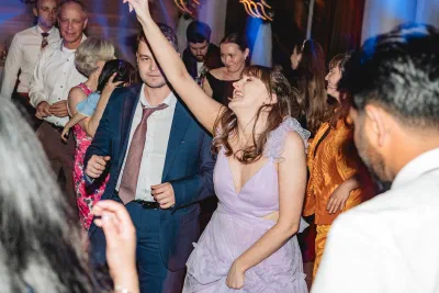Dancefloor fun at a Dublin wedding reception