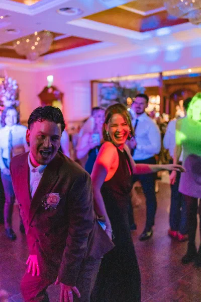 Late night dancefloor energy at a Dublin wedding reception
