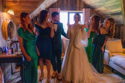Bridal party group portrait at a Dublin wedding