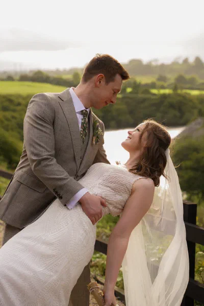 Romantic couple portrait, natural and relaxed, Poulaphouca House Wicklow