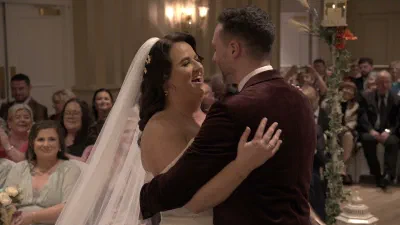 Still from Niamh and Gary’s wedding film at Hodson Bay, County Westmeath